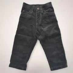 80cm 肌刺激少ない綿100％ 黒コーデュロイ ロングパンツ CHEROKEE