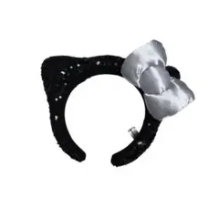 【ユニバカチューシャ】ハローキティ スパンコール 黒