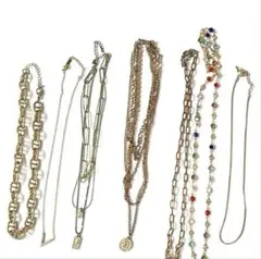 ゴールドネックレス 7本セット 重ね付け おしゃれ