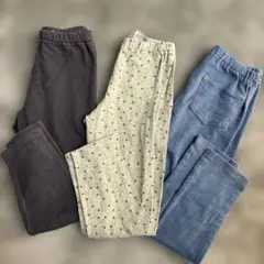 ユニクロ　レギンス　110 3本セット　まとめ　デニム　ドット