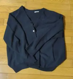 GU ネイビー 3Lカーディガン 前ボタン式