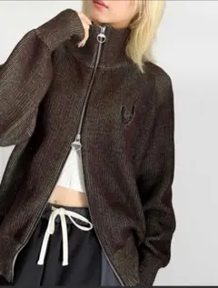 ダブルジップアップカーディガンSサイズ