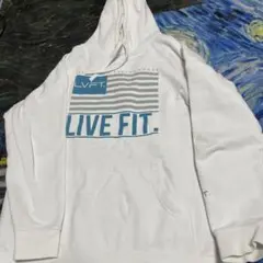 LVFT. ホワイト フード付きパーカー