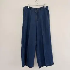 美品 nest Robe ネストローブ リネンデニム ワイドパンツ インディゴ 美品 nest Robe ネストローブ リネンデニム ワイドパンツ インディゴ