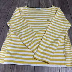 LACOSTE 長袖Tシャツ イエロー/ホワイト 40