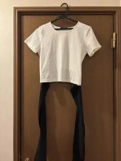 INGNI バックリボンリブトップス 半袖　Mサイズ オフホワイト
