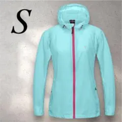 ナイロンパーカー⭐️ レディース S ブルー UPF50+ ウインドブレーカー