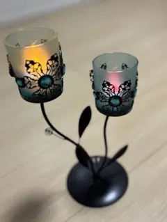 花型キャンドルホルダー 2個セット