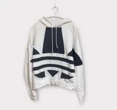 【アディダス】 3ストライプ パーカー ホワイト/ネイビー