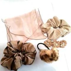 ベージュ系ヘアアクセサリーセット