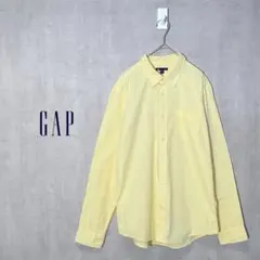 【希少】80s OLD GAP　ヴィンテージ　長袖シャツ　カジュアル　黄色　L