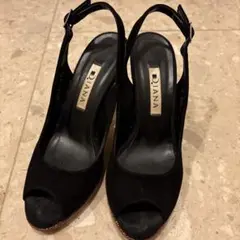 DIANA ダイアナ サンダル オープントゥハイヒール ブラック