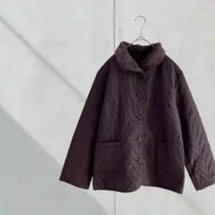 3630【Grecot】キルティングジャケット　アウター　裏ボア　もこもこ　Ｌ