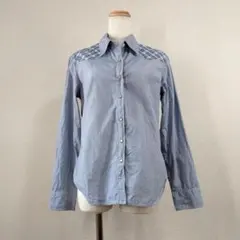 香港製 GAP ウエスタンシャツ S　M ブルー チェック スナップボタンのサムネイル