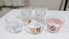 リラックマ シナモンロール とっとこハム太郎 イルカ柄 グラス5点 まとめ売り