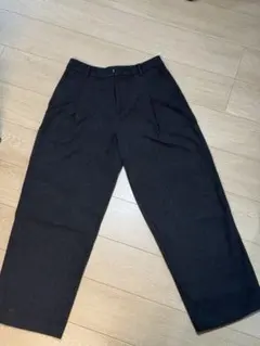 美品★ユニクロ ブラッシュドジャージータックワイドパンツ