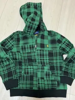 【新品未使用タグ付き】ポロラルフローレン　緑・黒チェックパーカー