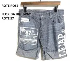 ⭐️美品ROTE ROSE ストライプショートハーフデニム　コットン　アメリカン