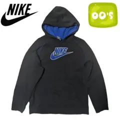y2k NIKE ブラック ワッペン スウェット パーカー