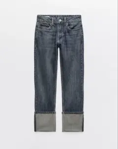 ザラ　ミッドライズデニム　ロールアップデニム