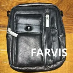 FARVIS ファービス レザー マルチポーチ ベルト通し付 ブラック 黒