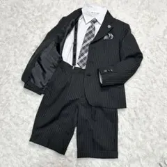 【美品】ミチコロンドン フォーマル スーツ キッズ 130サイズ ブラック 卒服