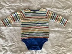 ストライプ 長袖 ボディスーツ　ミキハウス　ダブルビー