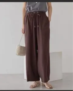 AMERICAN HOLIC 接触冷感ベイカーリラックスパンツ　ブラウLサイズ