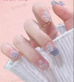 ROMWE Kawaii 24ピース 蝶々デコレーション ネイルチップ