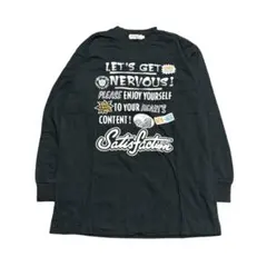 プリントロンT 長袖　ストリート　ブラック　L 古着8BS1