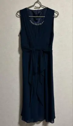 ネイビー ビジュー付き パーティードレス