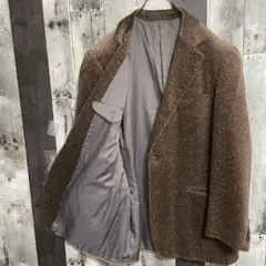 BURBERRYバーバリー　テーラードジャケット　ツイード調　L　ブラウン　総裏のサムネイル