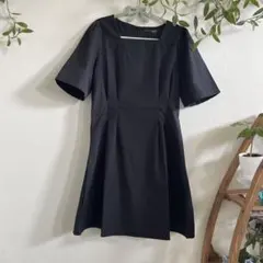 【古着】黒半袖ワンピース(裏地なし)/送料込み