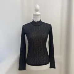 ブラック長袖ハイネックトップス GU