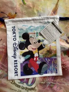 東京ディズニーリゾート40周年　ミッキー　ミニー　お土産袋柄　巾着　きんちゃく