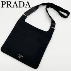 Gカード付き/美品】PRADA サコッシュ 三角ロゴ 黒 白タグ BT7372