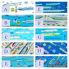 電車柄　ハンドメイド　レッスンバッグ　巾着袋　ブルー　男の子　入学準備