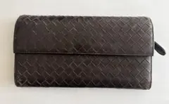 ボッテガヴェネタ イントレチャート 長財布 ダークブラウン 正規品 イタリア製