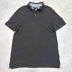 【美品】トミーヒルフィガー 半袖ポロシャツ M グレー スリムフィット