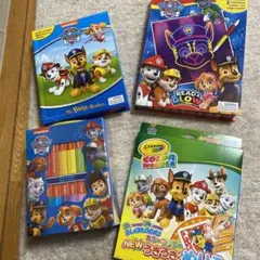 新品　パウパトロール 英語　ぬりえ　4点
