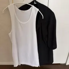 GU 半袖シャツとホワイトタンクトップセット