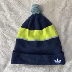 adidas ニット帽 ネイビー/グリーン