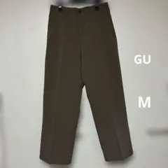 GU ワイドスラックス ブラウン　M 77 茶　ジーユー　パンツ　タック