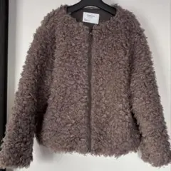 ボアジャケット ブラウン ジップアップ