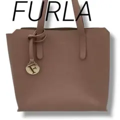 美品✨フルラ トートバッグ ハンドバッグ レザー ピンクベージュ