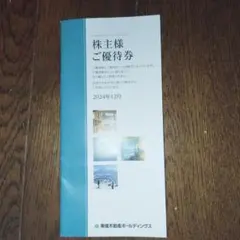 東急不動産ホールディングス　株主優待券　1000株以上5000株未満