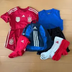 【サッカーはじめてセット】adidas等 ウェア・リュック 8点まとめ売り