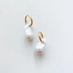 【お値下げ中】ripsalis 淡水バロックパール フープピアス