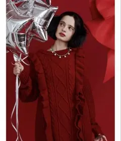 jouetieフリルケーブルニットチュニック