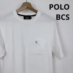 POLO BCS ポロ 半袖Tシャツ M 白 胸ポケット プレイヤー 綿100%